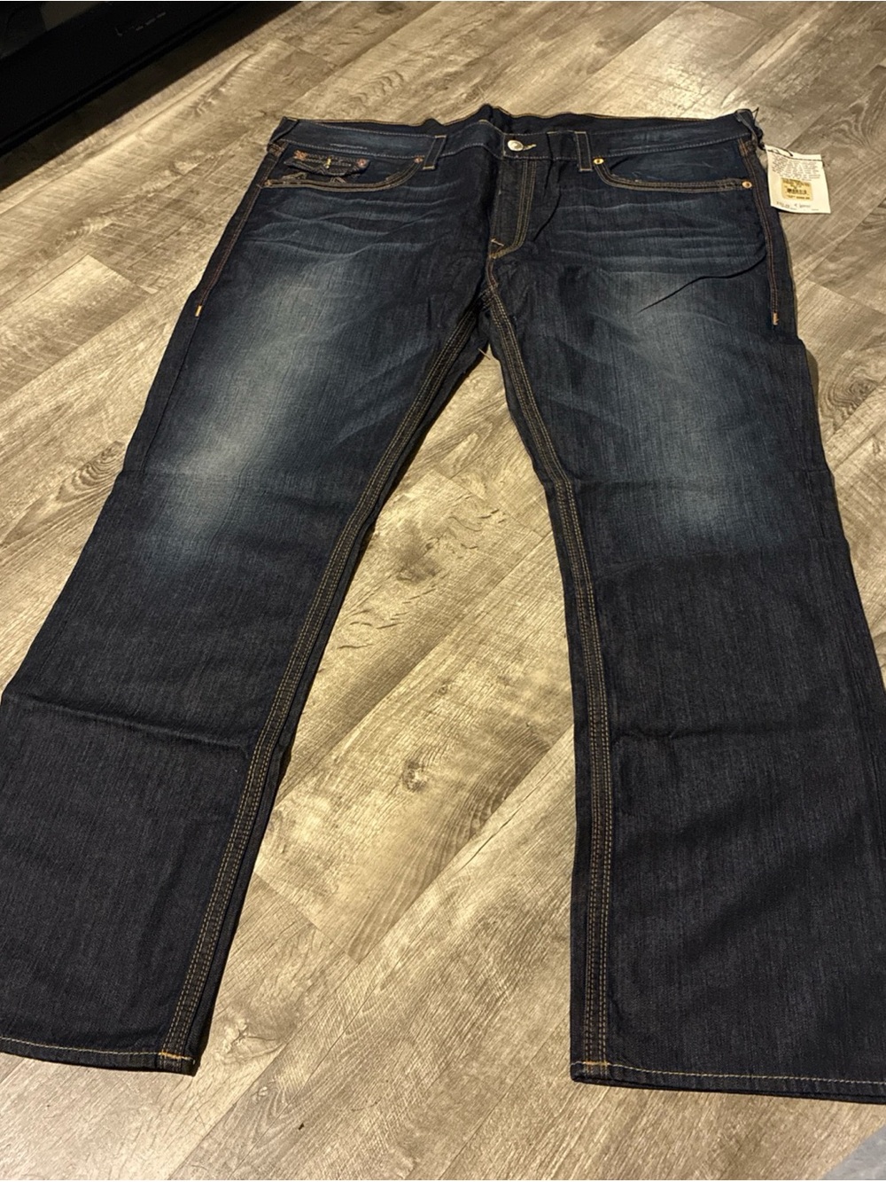 Vintage True Religion Ricky Denim Jeans SZ 46 Straight Relaxed Blue Dark NWT